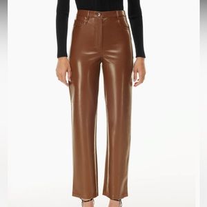 Leather Cognac Melina Pants